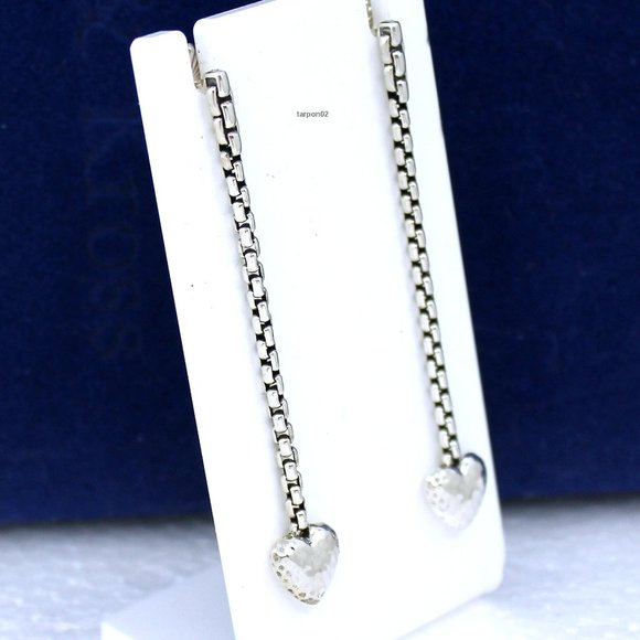 John Hardy JAI Sterling Silver Heart Symbols of Love Drop Earrings  2-1/2"  NIB - Picture 4 of 8